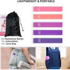 Resistance Loop Exercise Bands, Resistance Bands Exercise Bands For Home Fitness, Stretching, Strength Training, Physical Therapy,Elastic Workout Bands For Women Men Kids, Set Of 5