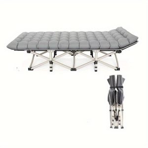 Grey Heavy-duty Folding Camping Bed With Storage Bag Suitable For Travel, Office And RV Travel,Please Note That This Product Is Shipped By Average Shipping Cost