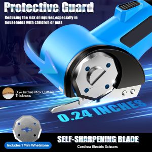 Cordless Electric Scissors, USB Rechargeable Electric Box Cutter With Safety Lock, Fabric Scissors, Electric Rotary Scissors For Cardboard Carpet Leather Plastic, Sewing Tools, Box Cutter, Replaceable