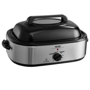 Electric Roaster Oven, 18 QT Turkey Roaster Oven With Self-Basting Lid, 1450W Roaster Oven With Defrost & Warm Function, Adjustable Temperature, Removable Pan & Rack, Fits Turkeys Up To 22LBS