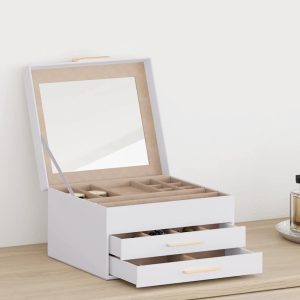 3-Layer Jewelry Box, White, 23x20.5x14 cm