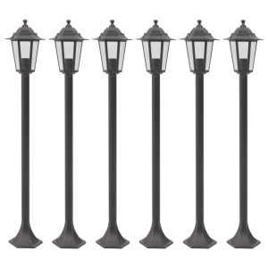 Garden Bollard Light 6 pcs. E27 110 cm Bronze Color