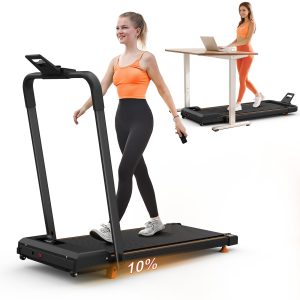 EU Home Office Desk Treadmills, Compact Desktop Treadmills With Tilted Portable Treadmills, 2-in-1 Treadmills For Walking, Running And Jogging, With A Weight Capacity Of 120KG