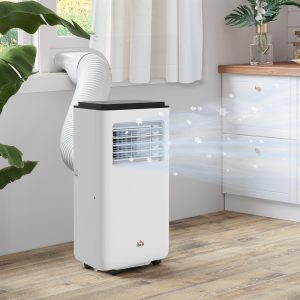 8,000 BTU Moible Air Conditioner 345 Sq. Ft., Dehumidifier Fan Auto Sleep with 24H Timer On/Off, Window Kit, White