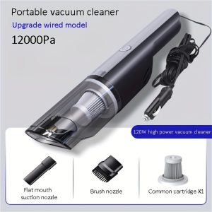 Wired Silver And Red Car Vacuum Cleaner Car With Strong Suction Handheld Vacuum Cleaner Small Mini Rechargeable Home Vacuum Cleaner