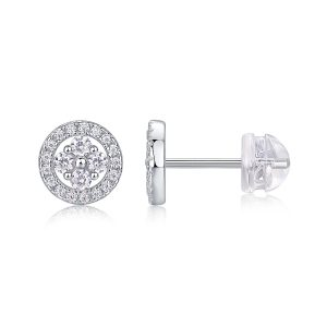 Silver Osmanthus - Fashionable And Luxurious Diamond Jewelry Earrings Set With Moissanite S925 Sterling Silver And Platinum-plated Stud Earrings