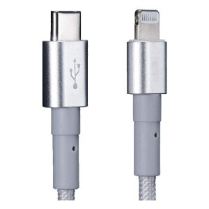 150cm 180cm USB Charging Cable A Pple MFi Certified, Nylon Braided Jacket,silver Premium Series