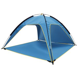 1Pc 4-6 Person Beach Tent Canopy With 3 Door Openings Carry Bag UPF50 Waterproof For Beach Picnic Camping Hiking Adventure Fishing