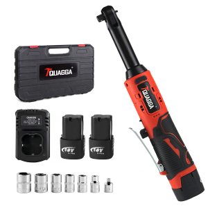 TQUAGGA 18V Extended Cordless Electric Ratchet Wrench Set, Extended Neck, Variable Speed, 18V, 18V Cordless Electric Ratchet Wrench Set, Automotive Repair Tools, Electric Tools