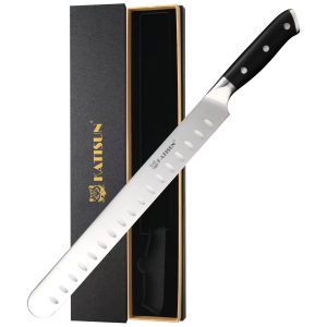 10-inch Carbon Steel Chef Knife For Beef, Turkey, And Ham, With Triple Rivet Handle