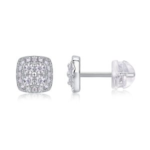 Fog Sea - Fashionable And Luxurious Diamond Jewelry Set With Moissanite S925 Sterling Silver And Platinum-plated Stud Earrings