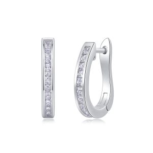 Touch Tenderness - Fashionable And Luxurious Diamond Jewelry Earrings Set With Moissanite S925 Sterling Silver And Platinum-plated Stud Earrings