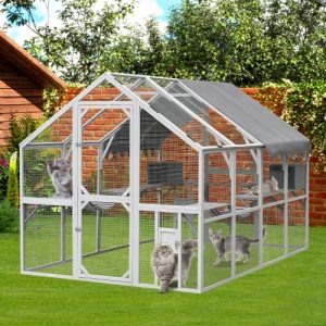 Outdoor Cat Room Cat Fence 110 Large Kitten Play Fence With Platform