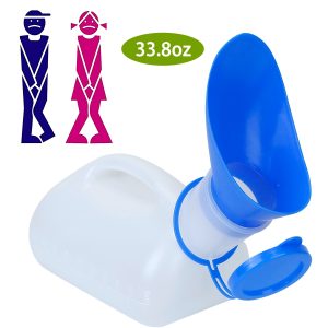 Unisex Potty Urinal Bottle 33.8OZ Emergency Urinal Device Portable Male Female Toilet With Lid Funnel For Car Camping Travel Hospital Outdoor