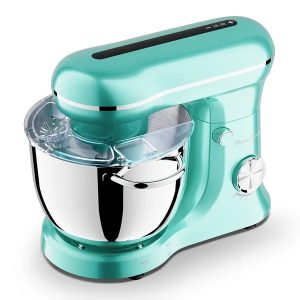 5L & 4.5L Dual  Bowls Stand Mixer, 10 Speed Tilt-Head Food Mixer With Electronic Timer, Dough Mixer With Dishwasher Safe Stainless Steel Bowls, Dough Hook, Flat Beater, Whisk For Baking,  Blue