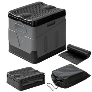 1Pc Portable Toilet For Car Camping Boating Hiking Outdoor Travel Potty With Carry Bag Foldable Emergency Toilet With Lid Trash Bags
