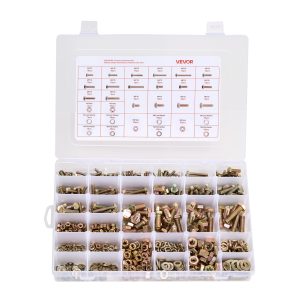 906 Pcs Bolts Nuts Assortment Kit Metric Alloy Steel M4 M5 M6 M8