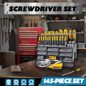 145-Piece Magnetic Screwdriver Set, Professional Repair Tool Kit, Ideal For Home Maintenance, Auto Repair Great Gift For Men, Moving Present