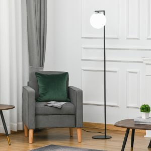 Metal Floor Lamp, Standing Light with 350° Adjustable Lampshade for Living Room, Bedroom, Office, Black