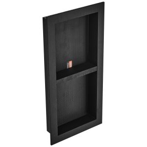 Shower Niche Ready For Tile 16 X 32, Double Shelf Organizer, Square Corners Wall-inserted Niche Recessed, Sealed Protection Modern Soap Storage Niche For Shower Bathroom, Black