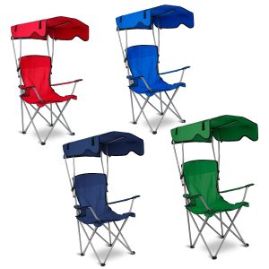 1Pc Foldable Camping Chair With Canopy Cup Holder 330LBS Max Load Folded As A Carry Bag Fedex Shipping