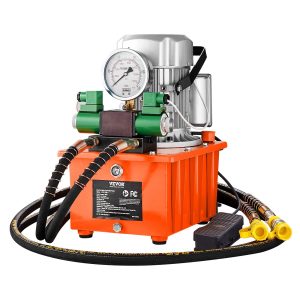 Electric Hydraulic Pump, 10000 PSI 750W 110V 488 In³/8L Capacity, Double Acting Solenoid Valve, Electric Driven Hydraulic Pump Power Pack Unit With Pedal Switch For Punching/Bending/Jack Machine