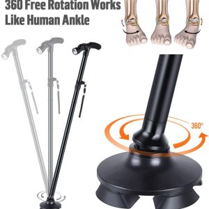Collapsible Safety LED Walking Stick Adjustable Travel Hiking Cane Trekking Pole