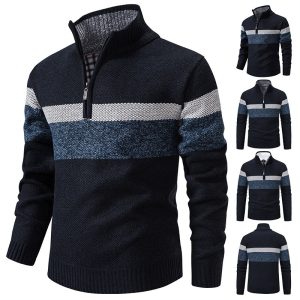 Stand-collar Warm Knitted Sweater Pullover