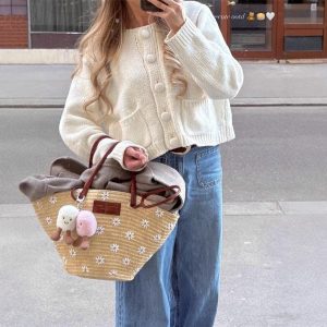 Women's Colorful-button Cardigan Sweater With Pockets