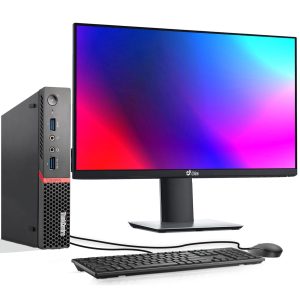 Lenovo ThinkCenter Tiny | Desktop Computer Mini PC | Intel Core i5-6500T 6th Gen Quad-Core Processor | DDR4 RAM | Solid State Drive SSD | HDD | WiFi | Intel HD Graphics | LED Monitor Screen | Wired Keyboard & Mouse | Windows 11 Pro (Renewed)