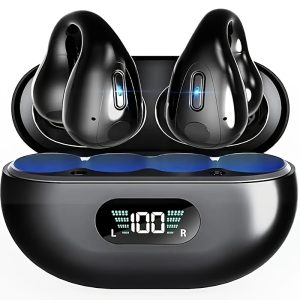 Menzluio Wireless Headphones with Bone Conduction, Active Noise Cancellation, And 48 Hours of Playback Time, Hi-Fi Stereo Earbuds for Iphone Airpods Pro/Android