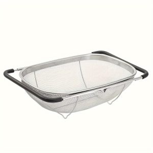 Expandable Stainless Steel Filter with Fine Mesh And Drain Basket - Suitable for Vegetables And Fruits, Kitchen Essentials, Food Safety, Filtered Vegetables, Halloween Gift