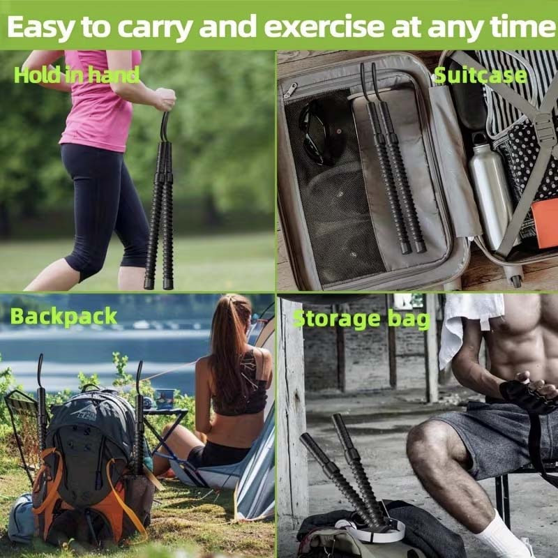 2pcs Ropeless Battle Ropes - Portable Cordless Workout Ropes for Home Gym, HIIT, Cardio, Full Body Training & Arms Workout - Weighted Exercise Equipment for Adult - Image 2